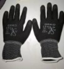 BLACK PU PF POLYESTER GLOVE (M)