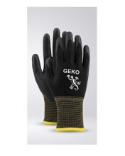 BLACK PU PF POLYESTER GLOVE (S) 2