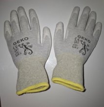 ESD PU PF NYLON GLOVE GRAY (S)